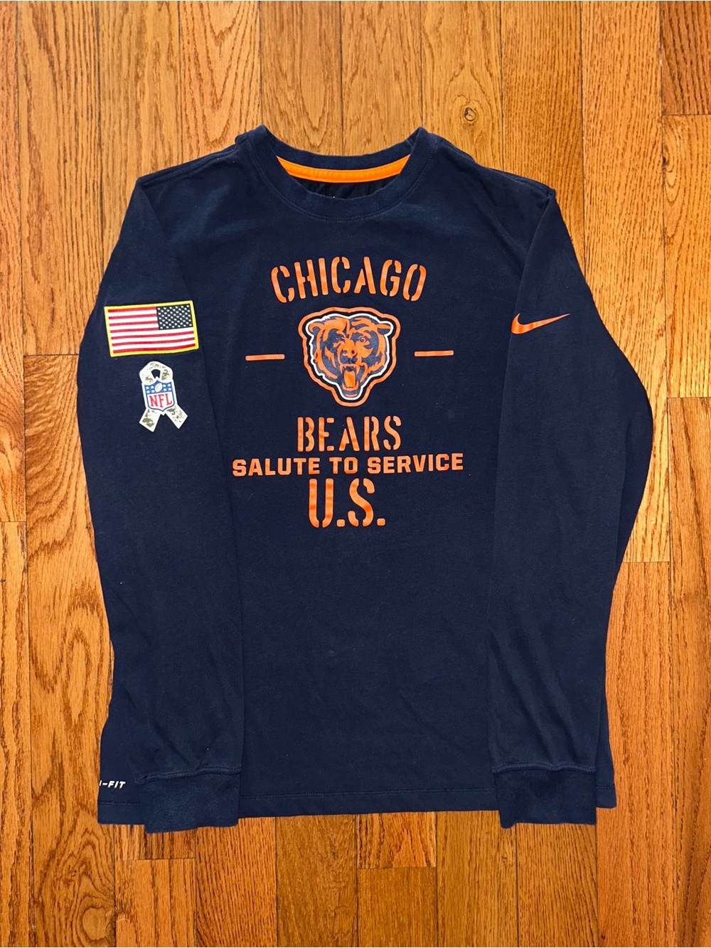 Chicago Bears Salute To Service U.S. Nike LS Shirt Size Medium